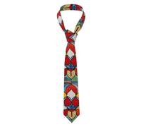 YYHWHJDE Mondrian Cravate bohème à motif fleur de lotus pour homme - Doux et confortable pour le travail, le travail, un anniversaire, un mariage, une fête, un banquet - 145 x 7,9 cm - Facile