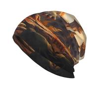 YYHWHJDE Monster on The Stone Pier Picture Bonnet tricoté pour adulte, chapeau haricot décontracté, chapeau élastique sans bord, unisexe noir
