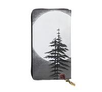 YYHWHJDE Moon Pine Tree Prints Portefeuille long en cuir conçu pour les filles et les femmes tendance, élégant et personnalisé 19 x 10,5 cm, noir, taille unique, Noir , Taille unique