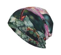 YYHWHJDE Morning Dew on Roses Imprimés Adulte Mode Bonnet tricoté élastique chaud pour homme et femme Noir