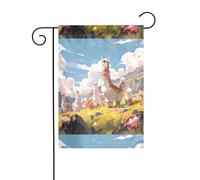 YYHWHJDE Motif alpagas sur la colline - Mât de drapeau de jardin - Décoration extérieure - Double face - 30,5 x 45,7 cm