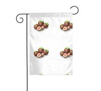 YYHWHJDE Motif châtaignes aromatisées à la fraise, mât de drapeau de jardin, décoration de cour extérieure double face, 30,5 x 45,7 cm