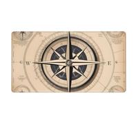 YYHWHJDE Motif de navigation boussole Grand tapis de souris de bureau 40,6 x 74,9 cm : forte adhérence et durabilité, épais et antidérapant