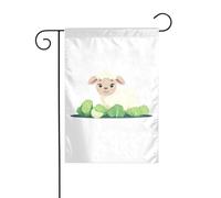 YYHWHJDE Motif petit mouton mangeant du chou - Mât de drapeau de jardin - Décoration extérieure - Double face - 30,5 x 45,7 cm