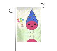 YYHWHJDE Motif poussin dans un chapeau - Mât de drapeau de jardin - Décoration de cour extérieure - Double face - 30,5 x 45,7 cm