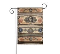 YYHWHJDE Motif vintage sur billets de banque, drapeau de jardin, décoration de cour, 30,5 x 45,7 cm pour jardin, terrasse, balcon
