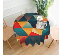 YYHWHJDE Nappe décorative ronde à motif géométrique abstrait 152,4 cm : bonne résistance aux plis et peut être lavée et réutilisée