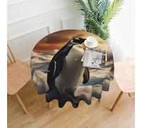 YYHWHJDE Nappe décorative ronde de 152,4 cm avec imprimé pingouin pour intérieur et extérieur sur des tables rondes comme les tables basses, les tables à manger et les tables de ferme