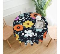 YYHWHJDE Nappe décorative ronde de 152,4 cm - Beau motif de fleurs colorées pour une utilisation en intérieur et en extérieur sur des tables rondes comme les tables basses, les tables à manger et les