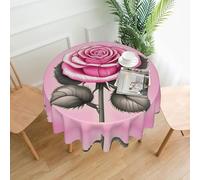 YYHWHJDE Nappe décorative ronde de 152,4 cm - Beau motif de roses roses pour une utilisation en intérieur et en extérieur sur des tables rondes comme les tables basses, les tables à manger et les