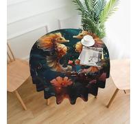 YYHWHJDE Nappe décorative ronde de 152,4 cm - Belle image de couple d'hippocampes - Imperméable - Lavable et réutilisable - Pour salle à manger, café, pique-nique, mariage, fête