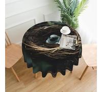 YYHWHJDE Nappe décorative ronde de 152,4 cm - Imprimé petit nid d'oiseau - Pour intérieur et extérieur - Pour une utilisation en intérieur et en extérieur sur des tables rondes comme les tables basses