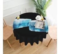 YYHWHJDE Nappe décorative ronde de 152,4 cm, motif bougie glacier imperméable, lavable et réutilisable pour salle à manger, café, pique-nique, mariage, fête