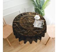 YYHWHJDE Nappe décorative ronde de 152,4 cm, motif calendrier maya de la fin du monde, pour intérieur et extérieur, sur des tables rondes comme les tables basses, les tables à manger et les tables de