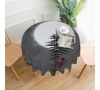 YYHWHJDE Nappe décorative ronde de 152,4 cm, motif de pin lune, pour une utilisation en intérieur et en extérieur, sur des tables rondes comme les tables basses, les tables à manger et les tables de