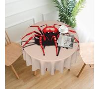 YYHWHJDE Nappe décorative ronde de 152,4 cm - Motif mignon petite araignée rouge - Pour une utilisation en intérieur et en extérieur sur des tables rondes comme les tables basses, les tables à manger