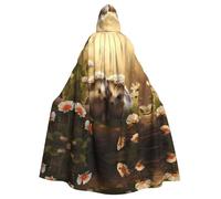 YYHWHJDE Nature Lovely Hedgehog Lovers Printed Halloween Adulte Cape à capuche sans fermeture éclair, confortable et durable pour les jeux de rôle