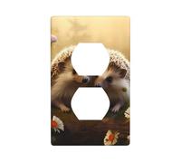 YYHWHJDE Nature Lovely Hedgehog Lovers Prints Panneau mural double prise électrique Plaque décorative durable 11,4 x 7 cm