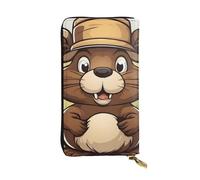 YYHWHJDE Naughty Beaver Picture Portefeuille long en cuir conçu pour les filles et les femmes tendance, élégant et personnalisé 19 x 10,5 cm, noir, taille unique, Noir , Taille unique