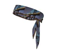 YYHWHJDE New York Manhattan Bridge Night Pattern Sports Foulard absorbant la transpiration et respirant, bandeau de mouvement, foulard double face