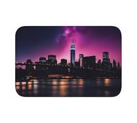 YYHWHJDE New York Night Sky Picture Tapis de sol antidérapant et épais pour salle de bain, chambre à coucher, tapis lavable 40,6 x 61 cm