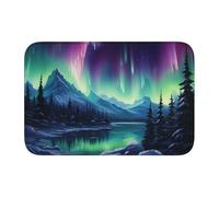 YYHWHJDE Northern Lights Painting Picture Crystal Velvet Lock Edge Tapis de sol pour chambre à coucher, salon, dortoir, décoration de la maison