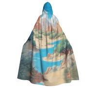 YYHWHJDE Oasis In The Desert Cape à capuche pour adulte Motif Halloween Pour jeux de rôle, costumes de scène, fêtes Entretien facile