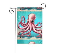 YYHWHJDE Octopus'S Joy Prints Mât de drapeau de jardin extérieur décoration de cour 30,5 x 45,7 cm