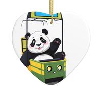 YYHWHJDE Panda prenant une balade photo de Noël en céramique pendentif amour décoration d'intérieur festival cadeau