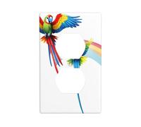 YYHWHJDE Panneau mural à deux têtes avec impression perroquet - 11,4 x 7 cm