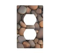 YYHWHJDE Panneau mural à double prise murale avec motif galets sur la plage - Décoration durable - 11,4 x 7 cm