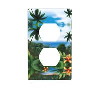 YYHWHJDE Panneau mural à double prise murale motif ciel tropical écologie incassable et durable 11,4 x 7 cm
