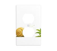 YYHWHJDE Panneau mural à double prise murale Motif escargot et herbe Décoration durable 11,4 x 7 cm