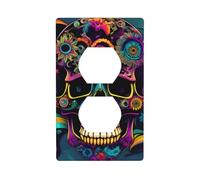 YYHWHJDE Panneau mural à double prise murale motif squelette psychique, décoration résistante à la chaleur, 11,4 x 7 cm