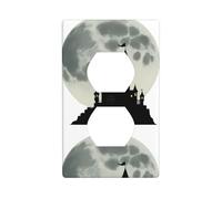 YYHWHJDE Panneau mural décoratif à double prise « Castle Before The Moon » - Durable et adapté aux accessoires d'interrupteur - 11,4 x 7 cm