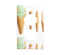 YYHWHJDE Panneau mural décoratif à double prise en forme de tube de bambou résistant et adapté aux accessoires d'interrupteur 11,4 x 7 cm