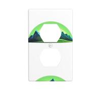 YYHWHJDE Panneau mural décoratif à double prise Hills Under The Aurora - Durable et adapté aux accessoires d'interrupteur - 11,4 x 7 cm