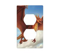 YYHWHJDE Panneau mural décoratif à double prise Motif dragon volant dans le ciel pour zones résidentielles et commerciales 11,4 x 7 cm