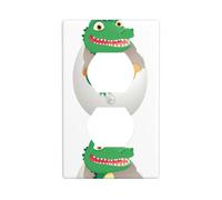 YYHWHJDE Panneau mural décoratif à double prise Motif petit crocodile dans la coquille d'œuf 11,4 x 7 cm
