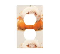 YYHWHJDE Panneau mural décoratif à double prise Motif petit mouton sur la citrouille 11,4 x 7 cm