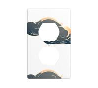 YYHWHJDE Panneau mural décoratif à double prise Motif vagues de mer avant le coucher du soleil 11,4 x 7 cm