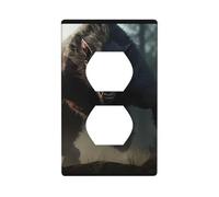 YYHWHJDE Panneau mural décoratif à double prise pour zones résidentielles et commerciales Motif loup-garou 11,4 x 7 cm