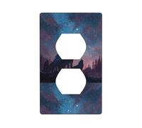 YYHWHJDE Panneau mural décoratif pour zones résidentielles et commerciales Motif loup ciel étoilé 11,4 x 7 cm