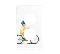 YYHWHJDE Panneau mural double avec inscription « Little Boy Learning to Bike » - Décoration durable - 11,4 x 7 cm