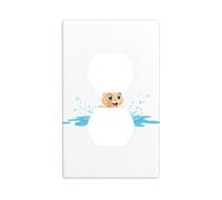 YYHWHJDE Panneau mural double avec inscription Little Rabbit Stepping into The Puddle - Plaque décorative résistante à la chaleur - 11,4 x 7 cm