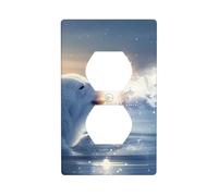 YYHWHJDE Panneau mural double avec motif ours blanc dans le lac - Décoration durable - 11,4 x 7 cm