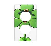 YYHWHJDE Panneau mural double avec motif trèfle vert - Décoration durable - 11,4 x 7 cm