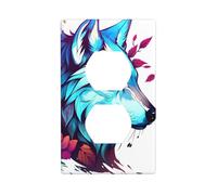 YYHWHJDE Panneau mural double face de loup avec impression de visage de loup - Décoration durable - 11,4 x 7 cm