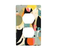 YYHWHJDE Panneau mural double prise murale art moderne du milieu du siècle motif chat décoration durable 11,4 x 7 cm