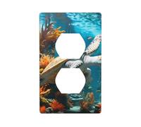 YYHWHJDE Panneau mural imprimé tortue dans un coin rocheux double prise murale décoration incassable durable 11,4 x 7 cm